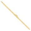 10K Yellow Gold D/C Lattice 10mm Quinceanera 15 Anos Crown Leaf Link 7" Bracelet