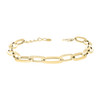 10K Yellow Gold Unisex Lobster Clasp 7mm Greek Key Paperclip Link 8" Bracelet