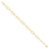 10K Yellow Gold Unisex Lobster Clasp 7mm Greek Key Paperclip Link 8" Bracelet