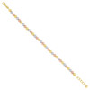 10K Tri Color Gold Women's Diamond Cut Faceted Pattern 5mm Bead Ball 8" Bracelet