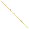 10K Yellow Gold Women's Diamond Cut Bead / Ball & 8mm Puffed Heart 8" Bracelet