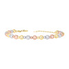 10K Tri Color Gold Diamond Cut Pattern Alternating 5mm Beaded Ball 8" Bracelet