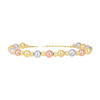 10K Tri Color Gold Women's Spring Clasp Alternating 6mm Bead / Ball 8" Bracelet