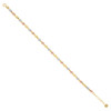 10K Tri Color Gold Women's Spring Clasp Alternating 4mm Bead / Ball 8" Bracelet