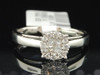 Diamond Engagement Ring 14K White Gold Princess & Round Cut 1/4 Ct