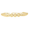 10K Yellow Gold Women's Spring Clasp Graduated 8mm Bead / Ball Link 8" Bracelet