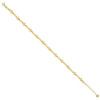 10K Yellow Gold Women's Spring Clasp Graduated 4mm Bead / Ball Link 8" Bracelet