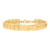 Real 10K Yellow Gold Women's Lobster Clasp Diamond Cut 9mm Bar Link 7" Bracelet