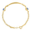 Real 10K Yellow Gold Women's Blue Enamel Good Luck 6mm Evil Eye ID 6" Bracelet
