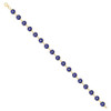 Real 10K Yellow Gold Women's Blue Enamel Good Luck 6mm Evil Eye Link 8" Bracelet