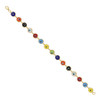 Real 10K Yellow Gold Multi-Color Enamel Good Luck 6mm Evil Eye Link 7" Bracelet