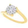 10K Yellow Gold Round Diamond Promise Anniversary Engagement Bypass Ring 0.50 Ct