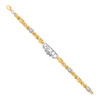 Real 10K Two Tone Gold Women's D/C 11.5mm XO Heart SEXY Stampato 7" Bracelet