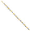 10K Two Tone Gold Womens D/C 7mm Oval Hugs & Kisses Link XO Stampato 8" Bracelet