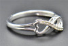 Infinity Diamond Wedding Band .925 Sterling Silver Round Cut Ladies Ring 0.05 Ct