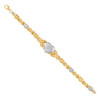 Real 10K Two Tone Gold Women's D/C 15mm Xs Jumbo Puff Heart Stampato 7" Bracelet