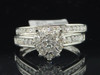 Diamond Heart Engagement Ring Wedding Band Ladies 14K White Gold Bridal Set 1 Ct