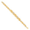 Real 10K Two Tone Gold Women's Diamond Cut 11mm Good Luck Elephant 7" Bracelet