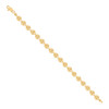 Real 10K Yellow Gold Women's D/C Milgrain 7.5mm Flower Heart Lock 8" Bracelet