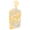 10K Yellow Gold Genuine Diamond Jesus Face Statement Pendant 1.40" Charm 1 CT
