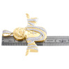 10K Yellow Gold Natural Diamond Open Armed Sacred Heart of Jesus Pendant 3.32 CT