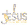 10K Yellow Gold Natural Diamond Prayer Hands Jesus Walk With Me Pendant 0.87 CT
