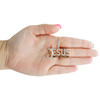 10K Yellow Gold Natural Diamond Prayer Hands Jesus Walk With Me Pendant 0.87 CT