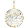 10K Yellow Gold Natural Diamond Round Circle Medallion Last Supper Pendant 2 CT