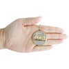 10K Yellow Gold Natural Diamond Round Circle Medallion Last Supper Pendant 2 CT
