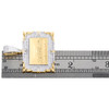 10K Yellow Gold Natural Diamond Lily Flower Rectangle Last Supper Pendant 5/8 CT