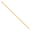 Real 10K Yellow Gold Women's D/C 6mm Milgrain Open & Close Heart 8" Bracelet