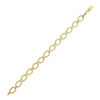 Real 10K Two Tone Gold Women's Diamond Cut 10mm Filigree Oval & Bar 8" Bracelet