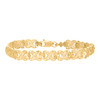 Real 10K Yellow Gold Womens Diamond Cut 7.5mm Filigree XOXO Stampato 7" Bracelet