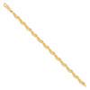 Real 10K Yellow Gold Womens Diamond Cut 6mm Textured Fancy Leaf Link 7" Bracelet