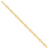 10K Yellow Gold Women's Diamond Cut Milgrain Oval Filigree Hearts X 8" Bracelet