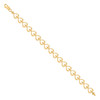 Real 10K Yellow Gold Women's Diamond Cut 9mm Hammered Heart Link 7" Bracelet