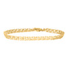 Real 10K Yellow Gold Women's Diamond Cut 5mm Milgrain Edge Leaf Link 8" Bracelet