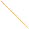 Real 10K Yellow Gold Women's Diamond Cut 5mm Milgrain Edge Leaf Link 8" Bracelet