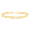Real 10K Yellow Gold Women's Diamond Cut 5mm Milgrain Edge Leaf Link 7" Bracelet