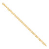 Real 10K Yellow Gold Women's Diamond Cut 6.5mm Triple Heart Link 7" Bracelet
