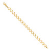 Real 10K Yellow Gold Women's Diamond Cut 9mm Textured Heart Link 8" Bracelet