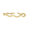 Real 10K Yellow Gold Women's Diamond Cut 6mm Textured Wavy Wave Link 7" Bracelet