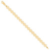 Real 10K Yellow Gold Women's Diamond Cut 8mm Textured Floral Flower 7" Bracelet