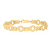 Real 10K Yellow Gold Women's Diamond Cut 9mm Hugs Kisses XO Stampato 8" Bracelet