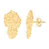 10K Yellow Gold Unisex Diamond Cut 20mm Nugget Pattern Stud Earrings Push Backs