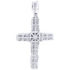 White Gold Diamond Cross Charm Mens Round Cut Fashion Jesus Pendant 0.50 Ct.