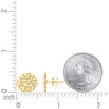 10K Yellow Gold Unisex Diamond Cut 13mm Flat Round Nugget Design Stud Earrings