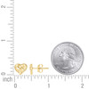 10K Yellow Gold Women's Diamond Cut 9mm Flat Nugget Design Heart Stud Earrings