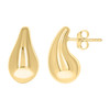 10K Yellow Gold Women's Polished 19mm Bulb Wavy Teardrop Stud Earrings Push Back