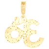 10K Two Tone Gold Real Diamond Tiered Halo Yoga Charm OM Symbol Pendant 1/3 CT